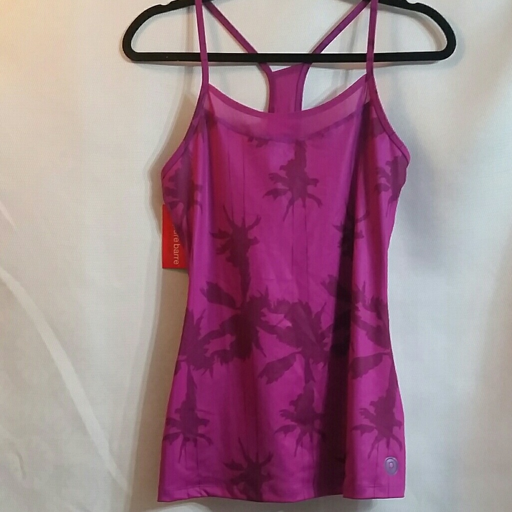 Pure Barre by splits59 pink palm tree design tank